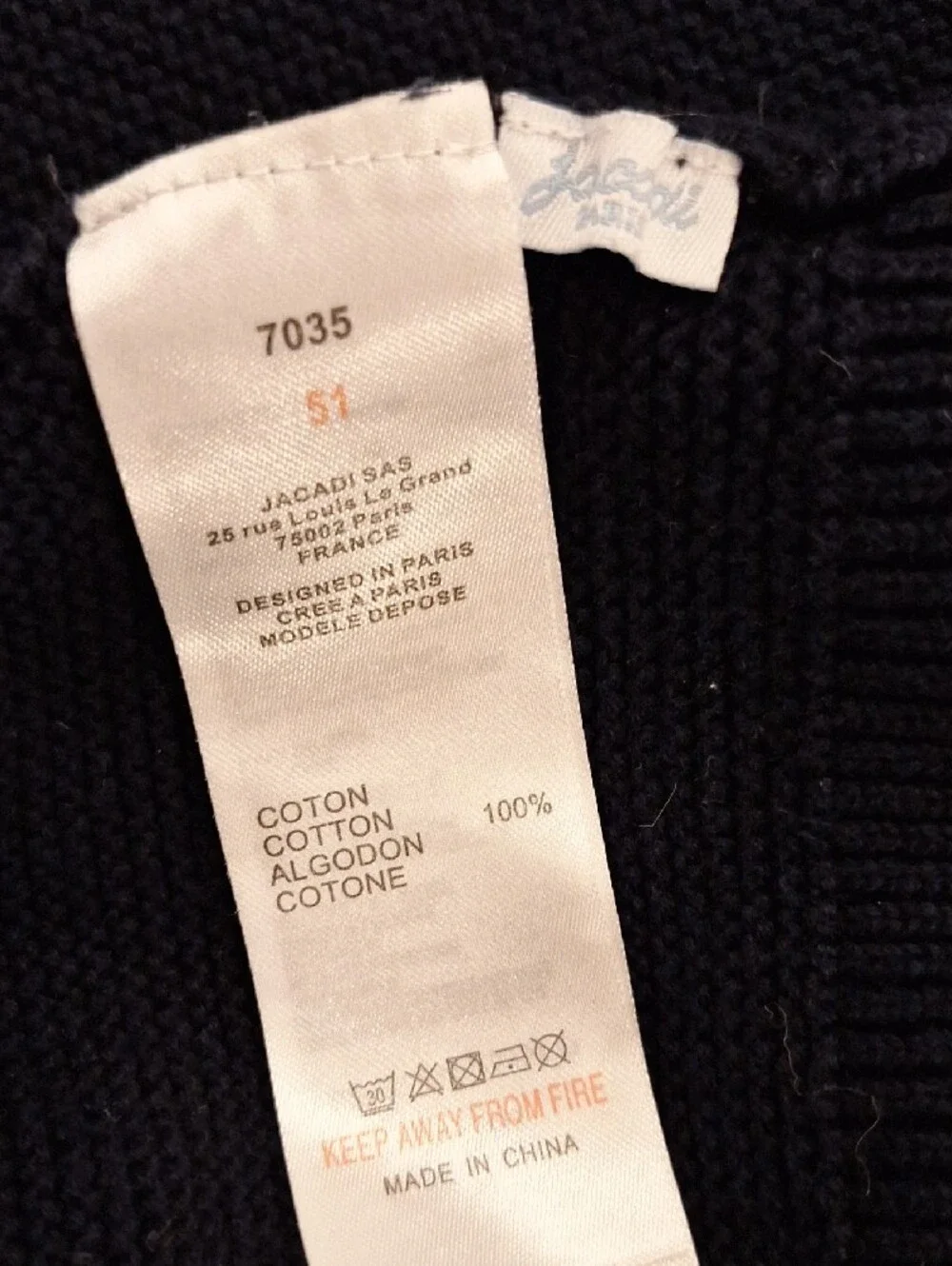 Jacadi Navy Beanie and Neck Warmer Set with White Stripe